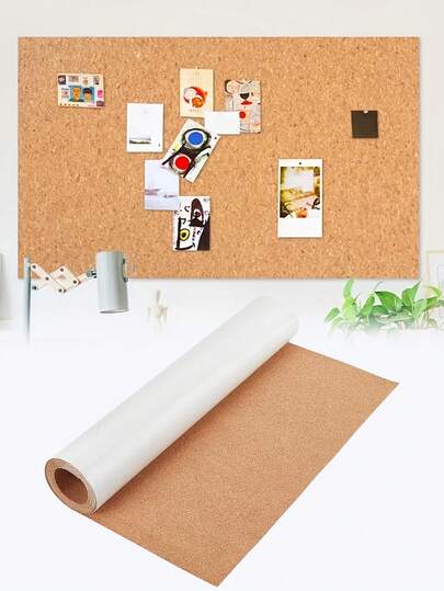 1 rollo de tablero de corcho autoadhesivo para paredes, de 1-2 mm de grosor, tablero decorativo para colgar notas, tablero de mensajes familiar y escolar, tablero de visión.