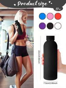 1 Stück 500ml mattierte einfarbige isolierte Wasserflasche, flacher Boden, geeignet für Outdoor-Sport, Milch, Kaffee, Tee, Saft, Autofahrten, Alltags- und Urlaubsgeschenke, doppelwandiger rostfreier Stahl, auslaufsicher, langanhaltende Isolierung, personalisierbare Gummi-Körper