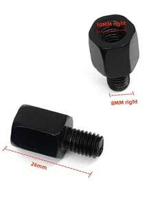 Black Mirror Adapter M10 M8 10MM 8MM Motorcycle Scooter Rearview Mirrors Adapters Right Left Hand Thread Conversion Bolt Screws 1pc - Black - View 19