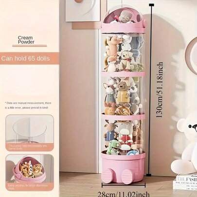 Stuffed Animal Storage Tube, Clear Bucket For Kids Toy Organizer | Stuffed Animal Doll Storage Holder Standing, Stackable Soft Toy Organizer Basket