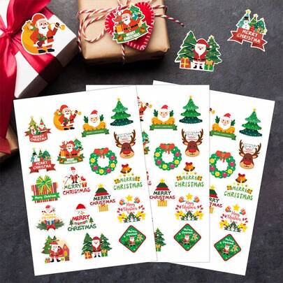 Cada paquete contiene 2 pegatinas, con un total de 36 pegatinas con temática navideña. Las pegatinas incluyen pequeñas y lindas pegatinas con temas como renos, Papá Noel, muñecos de nieve y árboles de Navidad. Estas pegatinas navideñas se pueden usar para decorar sobres, pegatinas para teléfonos móviles, pegatinas metálicas para teléfonos móviles, regalos, manualidades DIY, ventanas, tablas de snowboard, tarjetas de felicitación, etc.