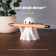 Lindo soporte para bolígrafos - Organizador de escritorio con forma de árbol de cara sonriente de resina, decoración de Halloween de dibujos animados, sin electricidad requerida, soporte para bolígrafos multifuncional y accesorio de estación de trabajo, diseño con temática de anime, superficie lisa