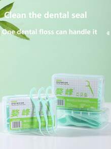 500-50pcs Dental Floss, Fine Floss, Toothpicks, Floss Box, Portable Floss Stick, Toothpicks, Fine Floss, Floss Box, Portable Floss Stick, Convenient, Easy Daily Oral Cleaning, Deep Cleaning, Essential For Daily Life, Home Decor For Living Room, Bedroom, Bathroom, Travel Supplies, Wedding, Party, Birthday, Gift For Men, Mom, Dad, Friends, New Year, Accessories, Fun Gift - Multicolor - View 2