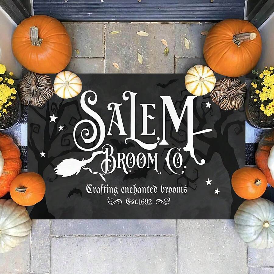 1/2pcs Halloween Skull Horror-Anti-Slip, Waterproof And Washable Floor Mats Are Suitable For Indoor, Laundry Room, Entrance Passage, Kitchen, Living Room, Bedroom And Bathroom, And Are Perfect Gifts For Home Decoration And Bathroom Floor Mats.