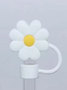 1 件 PVC 吸管盖，可重复使用防尘塞，花朵设计，柔软硅胶吸管塞，饮料杯吸管盖，防尘功能，材质，适用于奶茶吸管、果汁杯，垂直防倾倒配件套装 - 彩色 - 查看 12