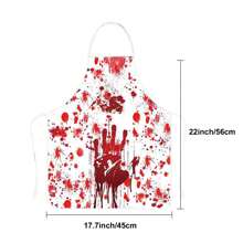 1 件万圣节儿童围裙，带有血腥飞溅设计，适合鬼屋服装，逼真的恐怖角色扮演配件，适合节日派对 - 彩色 - 查看 7