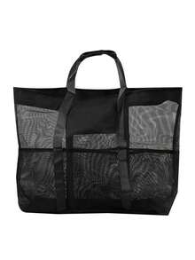 大容量网状单肩包，轻便可折叠沙滩包，便携式旅行包