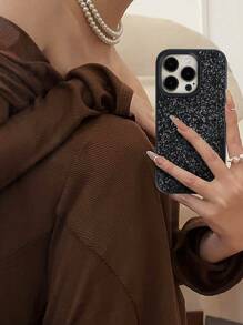 1 件奢华闪光钻石皮革手机壳适用于 iPhone17Air 17 16 15 14 13 12 11 Pro Max Plus X XS XR 7 8 Galaxy S21 S22 S23 S24 Plus S25Ultra A15 A16 A55 A53