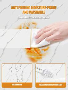 1 件黑色和金色光泽大理石图案自粘厨房贴纸，防水防油自粘墙贴，适用于炉灶、台面、瓷砖、橱柜、书桌、浴室梳妆台、大理石墙贴壁纸墙纸墙贴墙面装饰房间装饰壁纸贴纸墙卧室装饰厨房装饰家居装饰 - 黑金色 - 查看 11