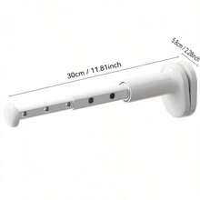 1 件可折叠旅行晾衣架，带可调节拉杆 - 无需钻孔，耐用 ABS 材质，节省空间的设计，适合酒店、阳台和家庭使用 - 可容纳 5 件以上衣物，带衣夹 - 白色 - 查看 7