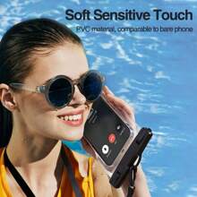 通用防水手机袋适用于 15 14 13 12 11 Pro Max XS Plus Galaxy 手机，夜光防水袋最大支持 7.0 英寸，气囊设计，海滩和旅行必备