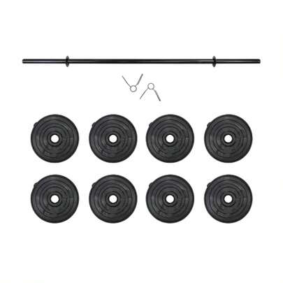 Barra Recta 1.20 Con 8 Discos De 5kg Total 40 Kg