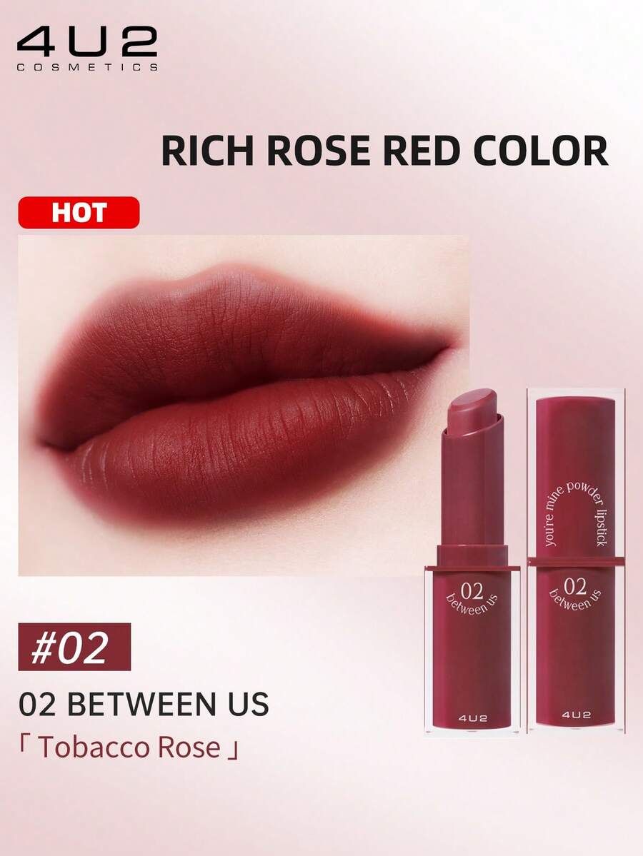 4U2 You're Mine哑光粉状唇膏，不染色，裸色唇膏和唇彩，融合欧美风格