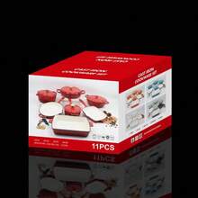 [Multi-Color] Seven-Piece Enamel Pot Set. Stew Pot + Seafood Pot + Frying Pan + Baking Pan + Mommy Pot + Milk Pot + Steak Plate. - 06.黑色 - 查看 2