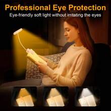 Yogle LED Clip-On Leselicht, 3 Farbtemperatur-Modi und 5 Helligkeitseinstellungen, USB-Aufladung, stufenlos dimmbar mit 360° flexiblem Leseleuchte, tragbare Clip-On Leuchte für Büro, Nachtlektüre