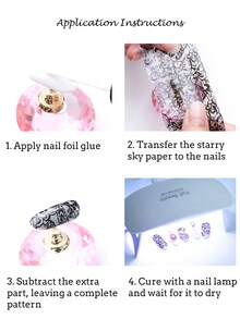 10 件激光玫瑰花美甲转印箔纸花塑料指甲箔转印贴纸 DIY 美甲设计一次性美甲用品柔和色彩装饰