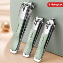 3 Pieces Set Nail Clipper Set, Sharp Fingernail And Toenail Clippers Clippers, Nail File, Thick Nail Trimmer, Stainless Steel Toenail Clippers For Manicure And Pedicure