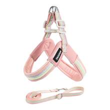 2pcs Dog Harness Vest Set, Adjustable Soft Padded Chest Strap Y-Shaped Harness With Leash, Suitable For Medium & Small Dogs Walking Training - Multicolor - View 11