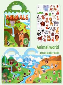 1pc Reusable DIY Sticker Book For Kids, Multi-Scene & Multi-Theme Bubble Stickers, Creative Jelly Stickers, Portable Quiet Busy Stick Sticker Book, Children Sticker Toy Gift - Multicolor - View 7