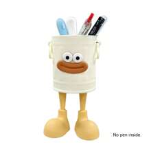 5个彩色大嘴巴铅笔筒，长腿大嘴怪兽铅笔杯带字母贴纸，桌面收纳桶造型，可爱趣味香肠嘴化妆刷收纳盒，DIY桌面文具收纳包 - 彩色 - 查看 21