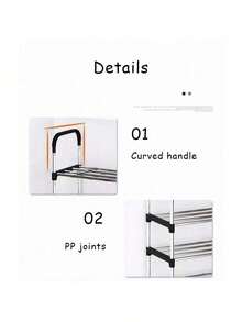 Estante Organizador de Zapatos 5-6 Niveles, Armable con Puerta, Ahorrador de Espacio para Hogar - Negro - Ver 9