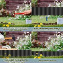 VA-Cerulean Corten Steel Lawn Edging, Galvanized Metal Bed Border, Easy To Install, 18cm High, Flexible Lawn Edging, Root Barrier For Flower Beds Or As A Mowing Edge, Length Adjustable (5M, Black/Silver) - Black - View 7