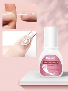 5/3/1 pieza 15g Pegamento de uñas súper fuerte para puntas de uñas, uñas acrílicas y uñas postizas. Pegamento de uñas de cepillo para uñas postizas de larga duración para uñas acrílicas, uñas postizas y puntas de uñas