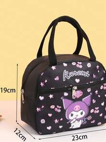 Sanrio Kuromi Student Insulated Lunch Bag, Thick Aluminum Layer, Cute Cartoon Insulated Food Bag, Large Capacity Waterproof Bento Box, Cute Gift Set, Suitable For Students