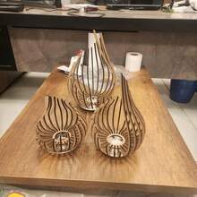 Yogle Large-Sized Reading Decorative Candle Holder, Personalized And Creative Lotus-Shaped Decorative Tea Lamp, Bedside Flame Decorative Gift, Decorations For Mother's Day And Father's Day, Gifts For Friends, Decorations For Solo Gatherings, Simple Bohemian Style Wooden Decorative Tray.