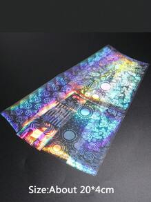 10 件激光玫瑰花美甲转印箔纸花塑料指甲箔转印贴纸 DIY 美甲设计一次性美甲用品柔和色彩装饰