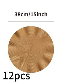 1/4/6/12pcs Bohemian Style Woven Round Placemats, 15 Inch, Solid Color, Kitchen Dining Table Decor Coasters, Non-Slip Pads For Holiday Party, Birthday, Wedding, Dinner, Home Decor, Dorm (Multiple Color Options)