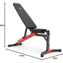 Adjustable Dumbbell Bench MH-L115 – Strong And Durable Structure – Adjustable Seat And Backrest – Multifunctional Device For Home Training – Black