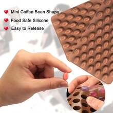 Mini Coffee Bean Molds, 55 Cavities Silicone Chocolate Mold With Coffee Bean Shape, Mini Silicone Mold For Homemade Sugar Free Chocolate Chips/Snacks/Cake Decor - Multicolor - View 3