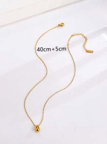 1 件奢华精品复古心形 Y 型项链女士新款时尚不锈钢日常锁骨链 - 銀色 - 查看 7