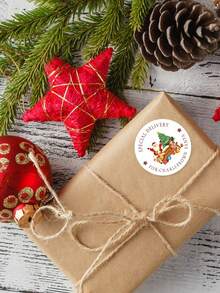 24pcs Customizable Christmas Stickers & Labels, Can Print Your Own Text, Featuring Santa Claus, Snowman, Sleigh, Reindeer, Christmas Tree And Other Holiday Patterns, Creating A Festive Atmosphere. An Ideal Choice For Children's Christmas Gifts. - Multicolor - View 8