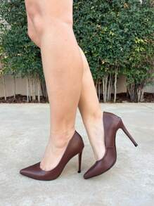 SCARPIN NAPA CAFÉ SALTO 11 CM Bico Fino