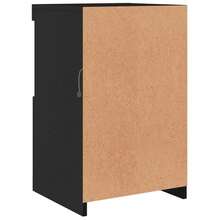 Larryhot Gabinete auxiliar con luces  de madera de ingeniería negra, hermoso y práctico, ideal para almacenamiento y decoración del hogar. - Negro - Ver 9