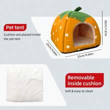 PETSIN 1 件套小动物专用床,藏身温暖羊毛抱杯,可洗冬季睡眠屋,适合小宠物/雪貂/龙猫/刺猬(草莓风格),S 码,有多种颜色可供选择。 - 彩色 - 查看 11