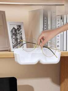 4pcs/Set Transparent Eyeglasses Storage Box, Bedside Organizer, Bathroom Rack, Eyewear Holder, Drill-Free Hard Protective Glasses & Tissue Box, Available In 1pc And 4pcs - Multicolor - View 4