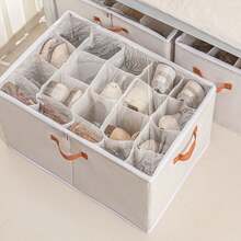 1 pièce Boîte de rangement pour chaussures sous le lit avec grille de 12/16/20 compartiments en tissu visible, organisateur de chaussures pour baskets et sandales, convient pour l'organisation de la maison - Noir - Voir 5