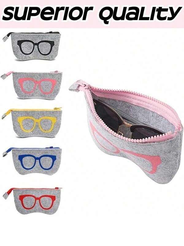 1-3 Stücke weiche große Brillenetui mit Reißverschluss, tragbare Sonnenbrillen Make-up Tasche, quetschfestes Brillenetui für Reisen, Outdoor, Sport, Büro, Schule, Gürtel, Brillen, für Zubehör