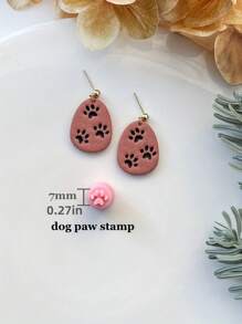 Animal Polymer Clay Cutters, Dog Paw Love Clay Earring Cutter For Polymer Clay Jewelry Making, Polymer Clay Stud Earring Stamp Making Tool, Clay Jewelry Making Kit, Clay Earring Molds, Made By PLA, DIY Earring Gift - Pink - View 13