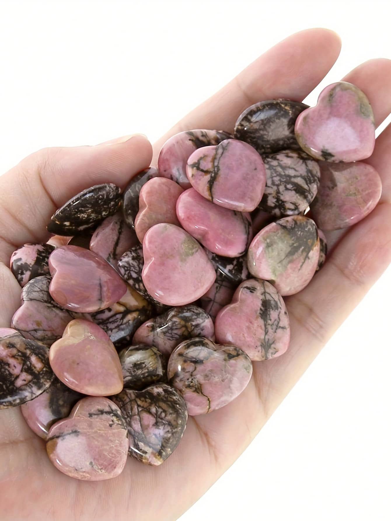 6/12/24 件蔷薇辉石水晶石套装 | 经典款式抛光宝石 | 家居装饰和水晶收藏家的最爱