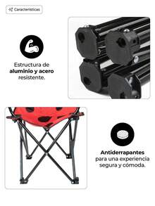 Sillas Plegables Para Camping Infantiles - Rojo - Ver 4