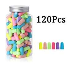 10/24/60/120个聚氨酯慢回弹防噪音耳塞，适用于听力保护、睡眠学习和大声活动