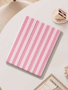 粉色条纹 iPad 保护套，兼容 iPad Air 4/5 (10.9 英寸)、iPad 7/8/9 (10.2 英寸)，带 Apple Pencil 插槽，也适用于 Tab S6 (10.4 英寸)、Tab A7 Lite (8.7 英寸)，皮革保护套，适合返校季、情人节、新年等场合。 - 彩色 - 查看 3