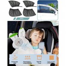 4 Cubres Parasoles Para Ventana De Coche Ajustables Con Protección UV Total Material Duradero Y Fácil Instalación Para Proteger El Interior Del Coche De Los Rayos Solares Dañinos Y Reducir El Calor Durante Todo El Año En Cualquier Tipo De Vehículo - Negro - Ver 3
