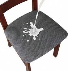 Seat Covers For Dining Room Chair Seat Slipcovers Kitchen Chair Covers (Beige, 4 Pcs) - 深灰色 - 查看 12