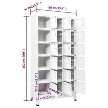 Larryhot Armario Taquilla con 18 Compartimentos Metal 90x40x180 cm, bonito y práctico, ideal para almacenaje y decoración del hogar - Gris - Ver 8