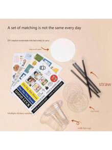 10pcs 20Pcs 50pcs/Set 360/400/420/500/520ml Plastic Drinking Cups With Lids Disposable Cups For DIY Iced Coffee Smoothie Cold Drinks Thick Direct Drinking Cup Milkshake Hot Coco Birthday Party Supplies With Random Kawaii Sticks